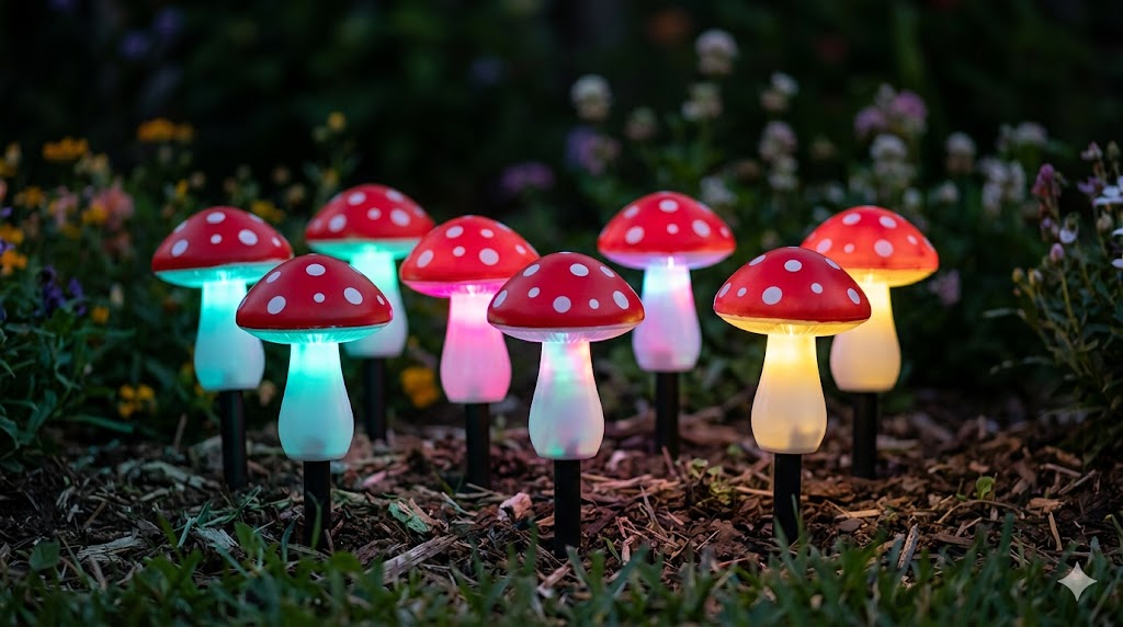 Priddop solar mushroom garden lights 12-pack