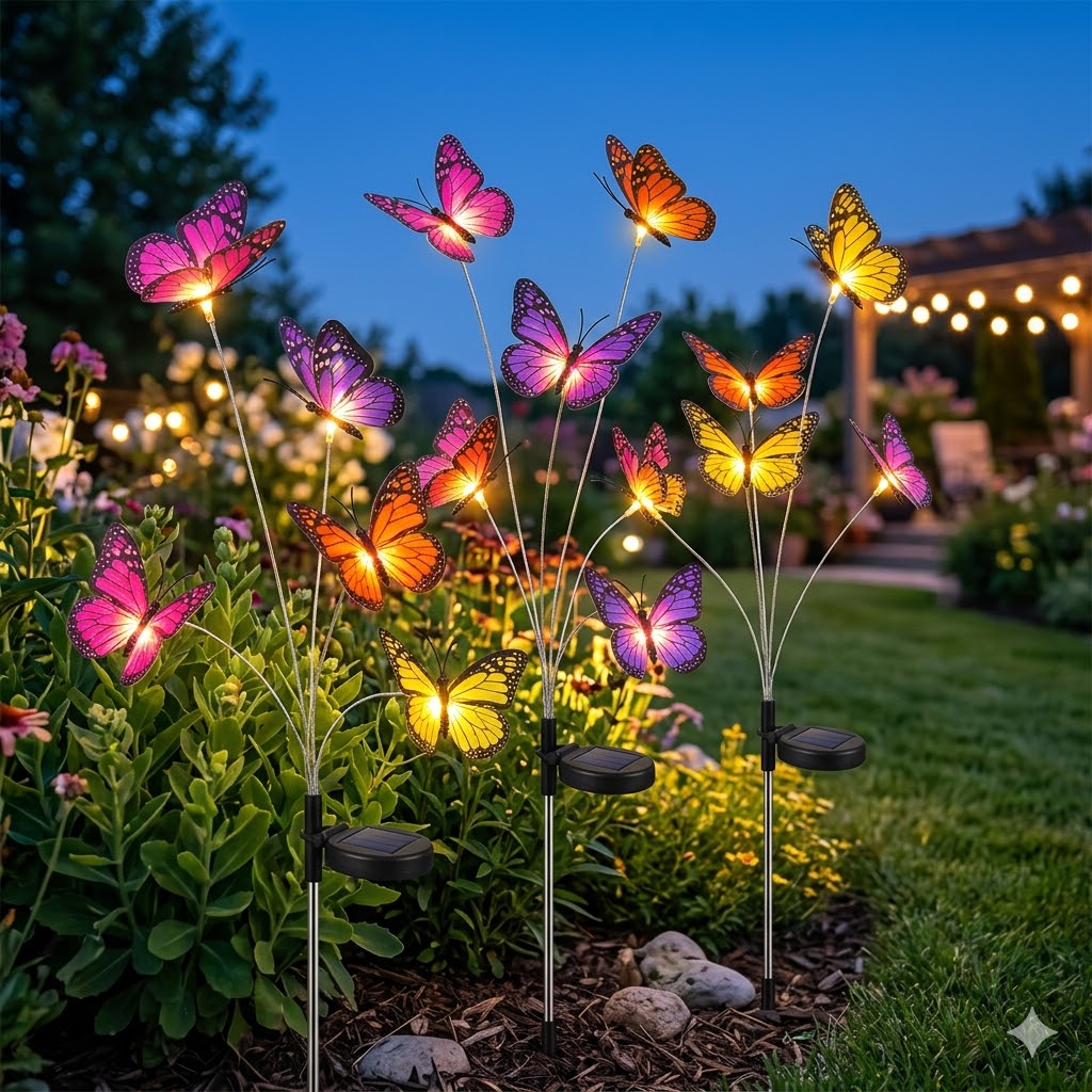 TONULAX solar butterfly garden lights