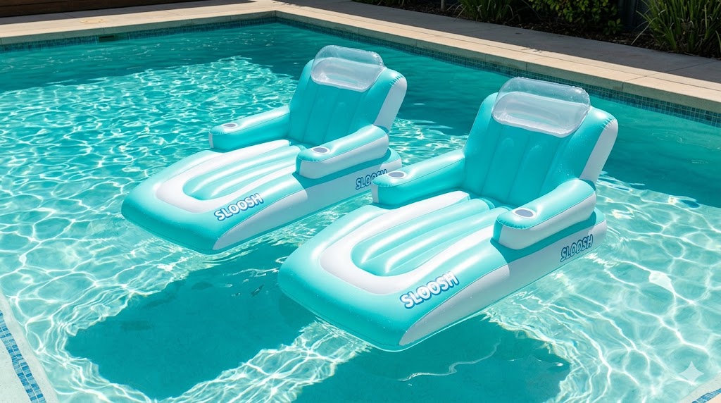 SLOOSH inflatable pool float lounge chairs 2-pack
